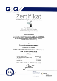 Certificate Werk 1 EN ISO 14001