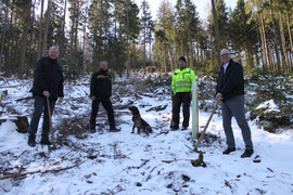 Die Richard Wöhr GmbH schlägt Wurzeln im Gemeindewald Höfen und spendet 200 Eichen zur Aufforstung