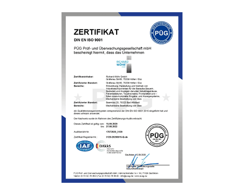 Zertifizierungen der Richard Wöhr GmbH